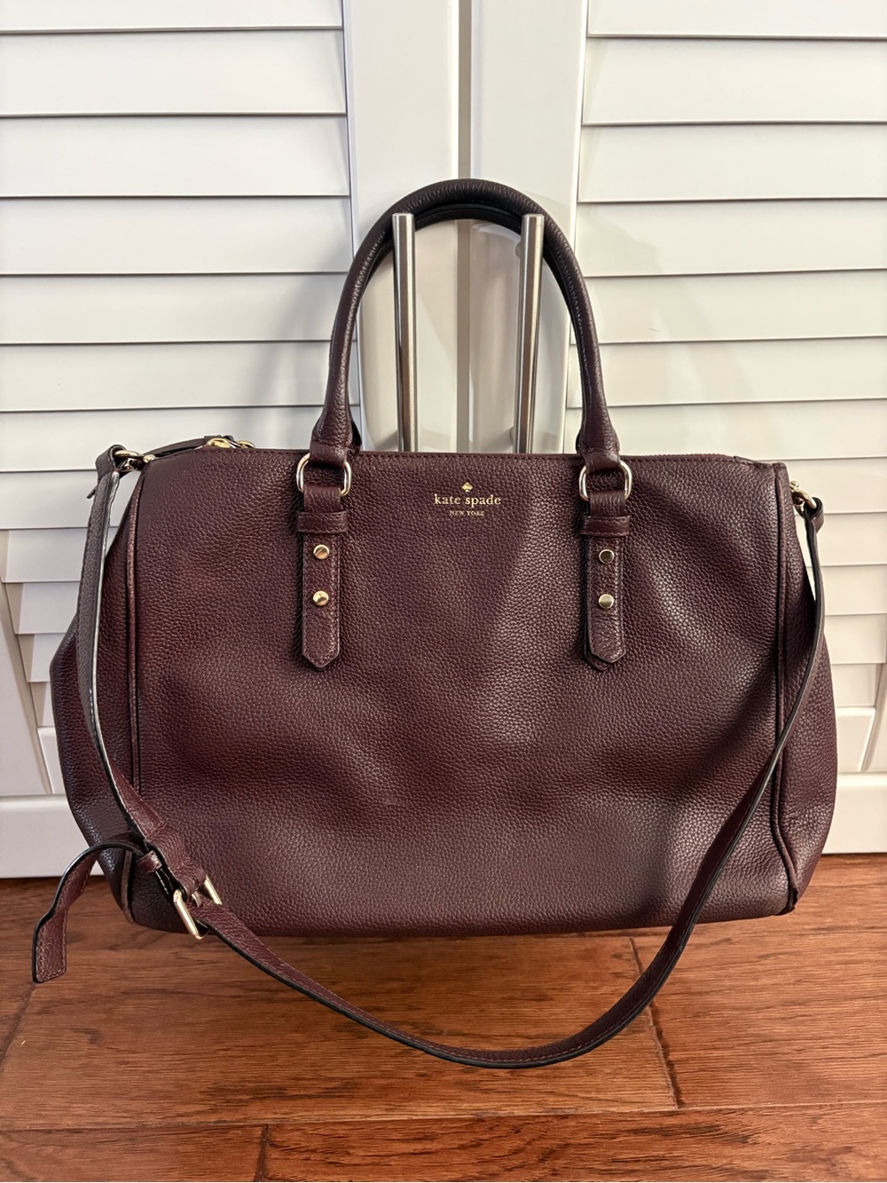 Kate Spade Mulberry Street Leighann Tote Purse in Mahogany/Burgandy